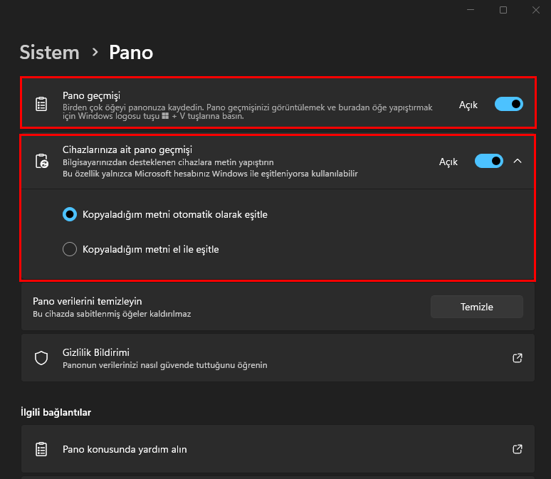 Windows 11 Pano Geçmişi Nasıl Etkinleştirilir