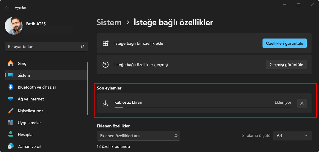 Windows 11 İsteğe Bağlı Özellikleri Yönetme