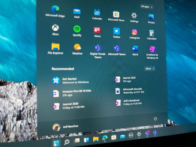 Windows 10 Başlat Menüsü'nde önerilenler listesinin açık olduğu bir ekran görüntüsü.