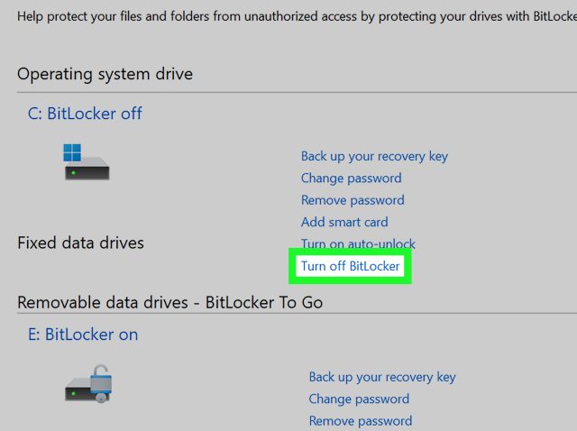 Bir kullanıcının Windows işletim sisteminde BitLocker şifrelemesini kaldırdığını gösteren ekran görüntüsü.