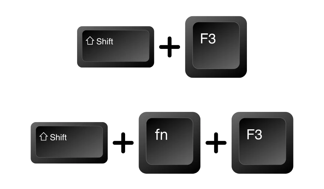 Shift + F3 klavye kısayolunun çalışmaması sorununu gösteren bir bilgisayar ekranı