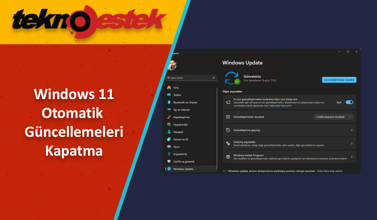 Windows 11 Otomatik Guncellemeleri Kapatma