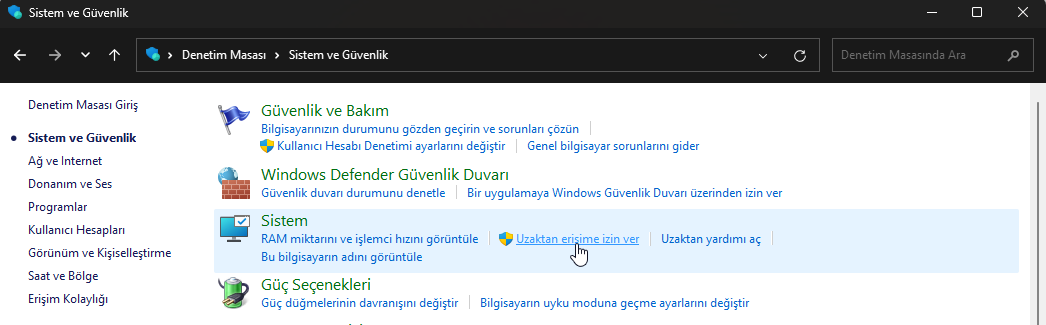 Windows 11 Uzak Masaüstü Devre Dışı Bırakma