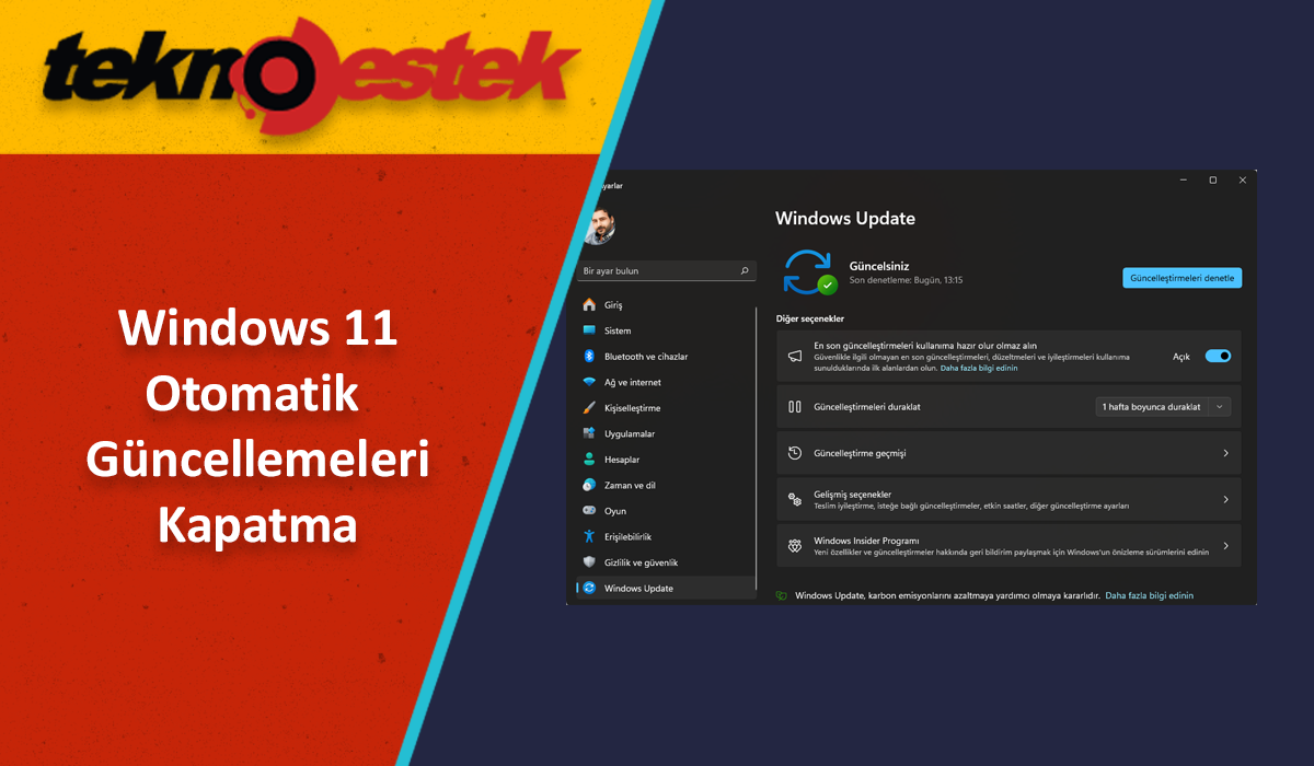 Windows 11 Otomatik Guncellemeleri Kapatma - Windows 11 Otomatik Güncellemeleri Kapatma