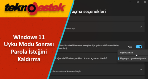 Windows 11 Uyku Modu Sonrası Parola İsteğini Kaldırma