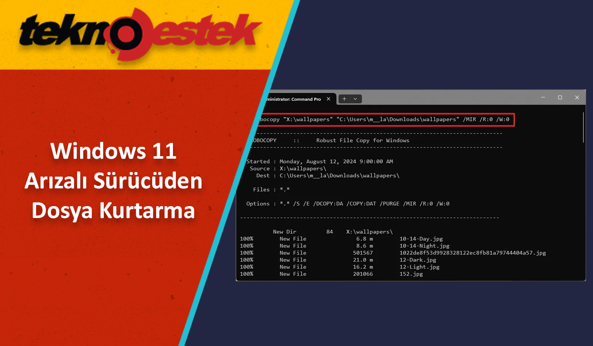Windows 11 Arizali Surucuden Dosya Kurtarma - Windows 11 Arızalı Sürücüden Dosya Kurtarma