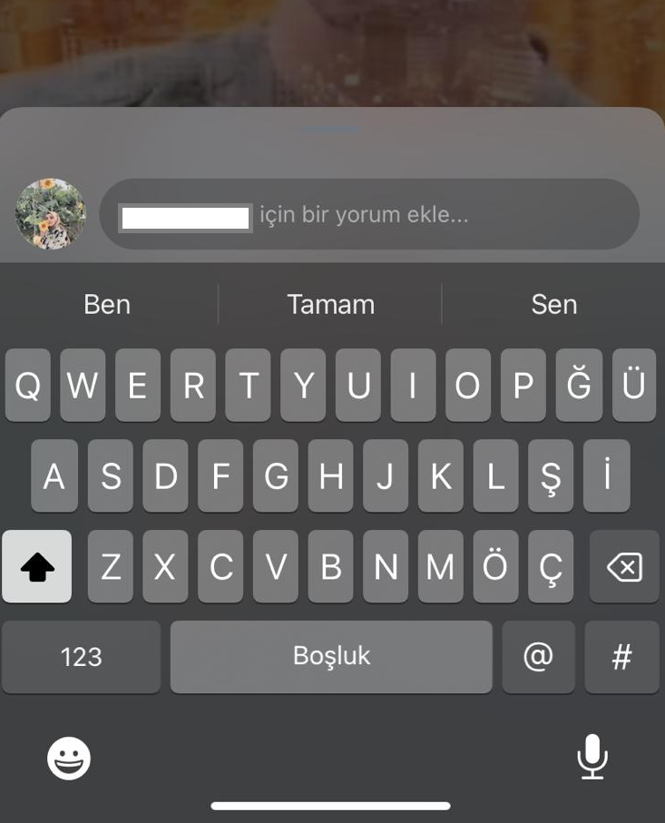 Instagram hikaye yorumu