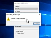 Disk yazmaya karşı korumalı hatasının nedenlerini gösteren bilgisayar ekranı