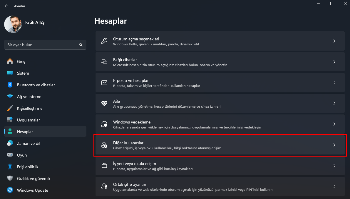 Windows 11 Yerel Hesap Oluşturma