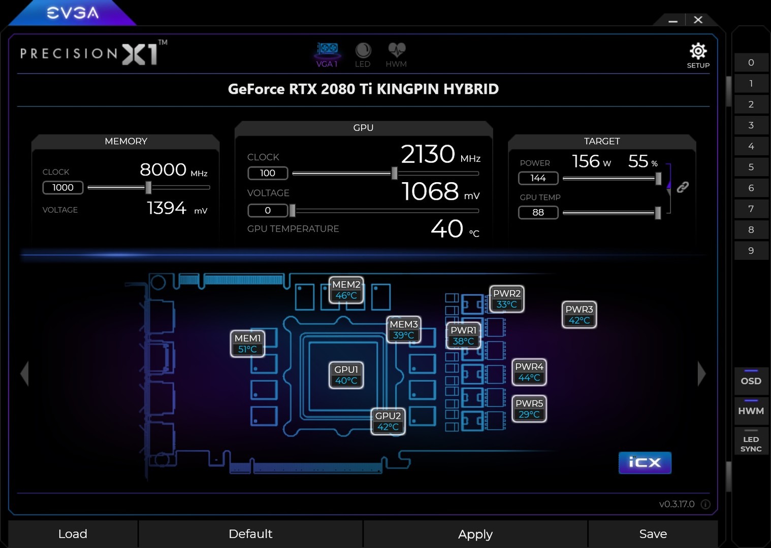 NVIDIA GeForce ekran kartının fan hızını ayarlama ekranı