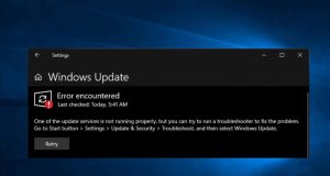 Windows Update hizmeti bulunamıyor hatası ekran görüntüsü