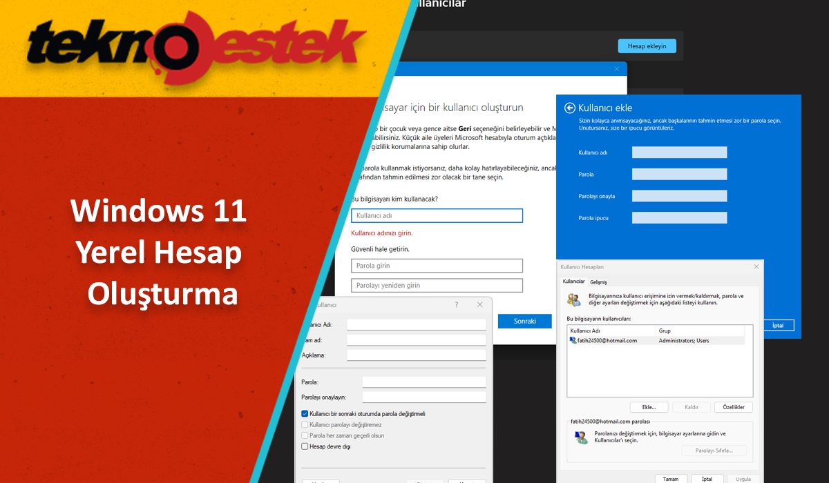 Windows 11 Yerel Hesap Olusturma - Windows 11 Yerel Hesap Oluşturma