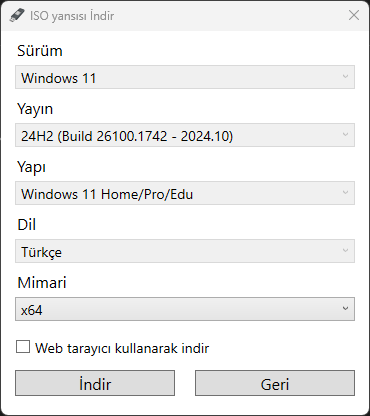 Windows 11 24H2 USB Yükleme Medyası Oluşturma