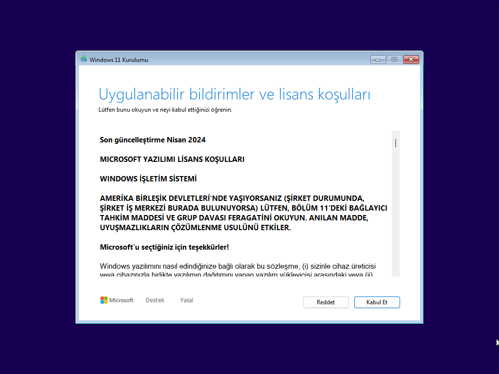 Windows 11 24H2 Temiz Kurulum