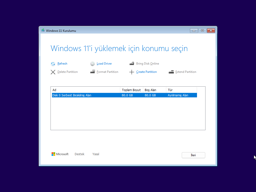 Windows 11 24H2 Temiz Kurulum