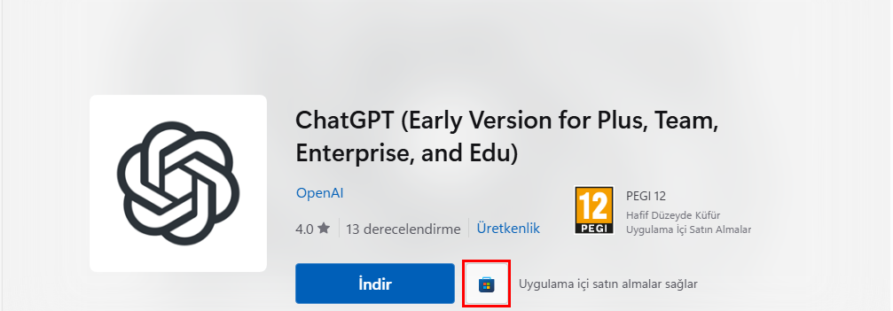 Windows 11 ChatGPT Uygulama Olarak Yükleme