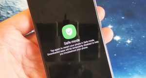 Android telefonun güvenli modda açılış ekranı.