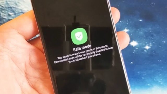 Android telefonun güvenli modda açılış ekranı.