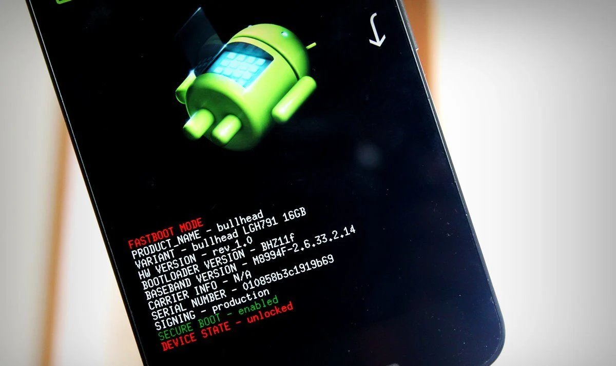 Bootloader kilidinin açılma sürecini gösteren bir görsel.