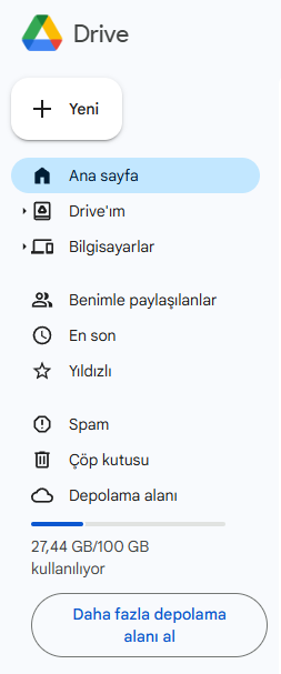 Drive Çöp Kutusu Kontrol