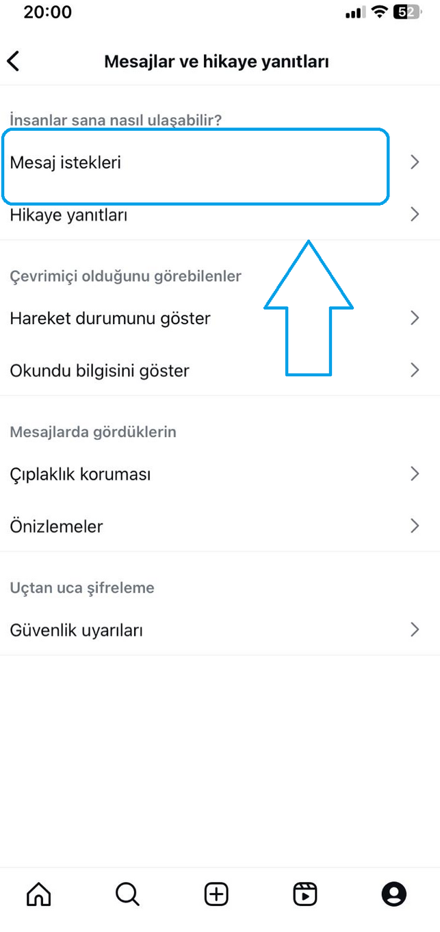 İnstagram mesaj istekleri