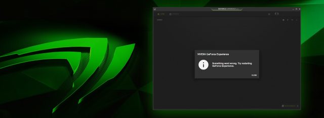 Nvidia GeForce Experience uygulamasının yeniden başlatma sorununu gösteren bir ekran görüntüsü.