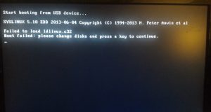 Primenos İdlinux C32 hatasının ekran görüntüsü.