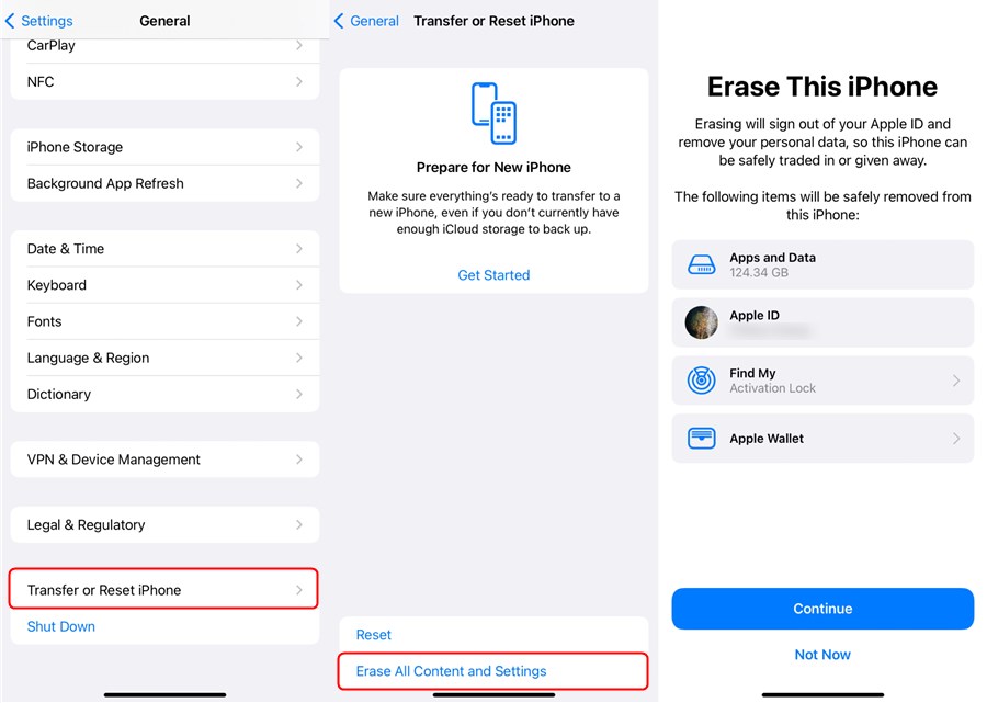 iCloud hesabı kaldırıldıktan sonra kullanıcıların karşılaşabileceği sonuçları açıklayan bir grafik.