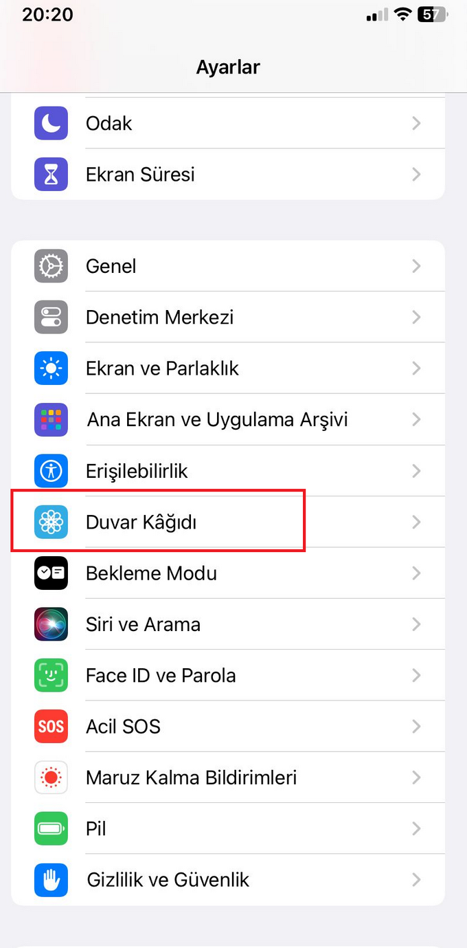 iPhone da karışık duvar kağıdı