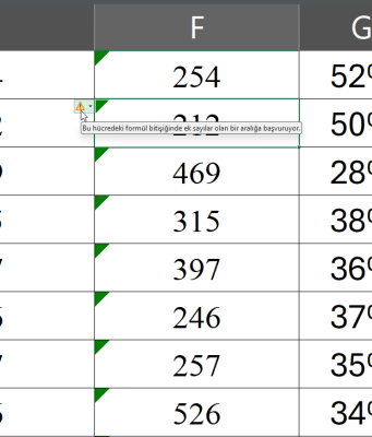 Excel Yeşil Üçgen Nasıl Kaldırılır