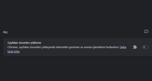 Chrome Sayfaları Önceden Yükleme Devre Dışı veya Silik