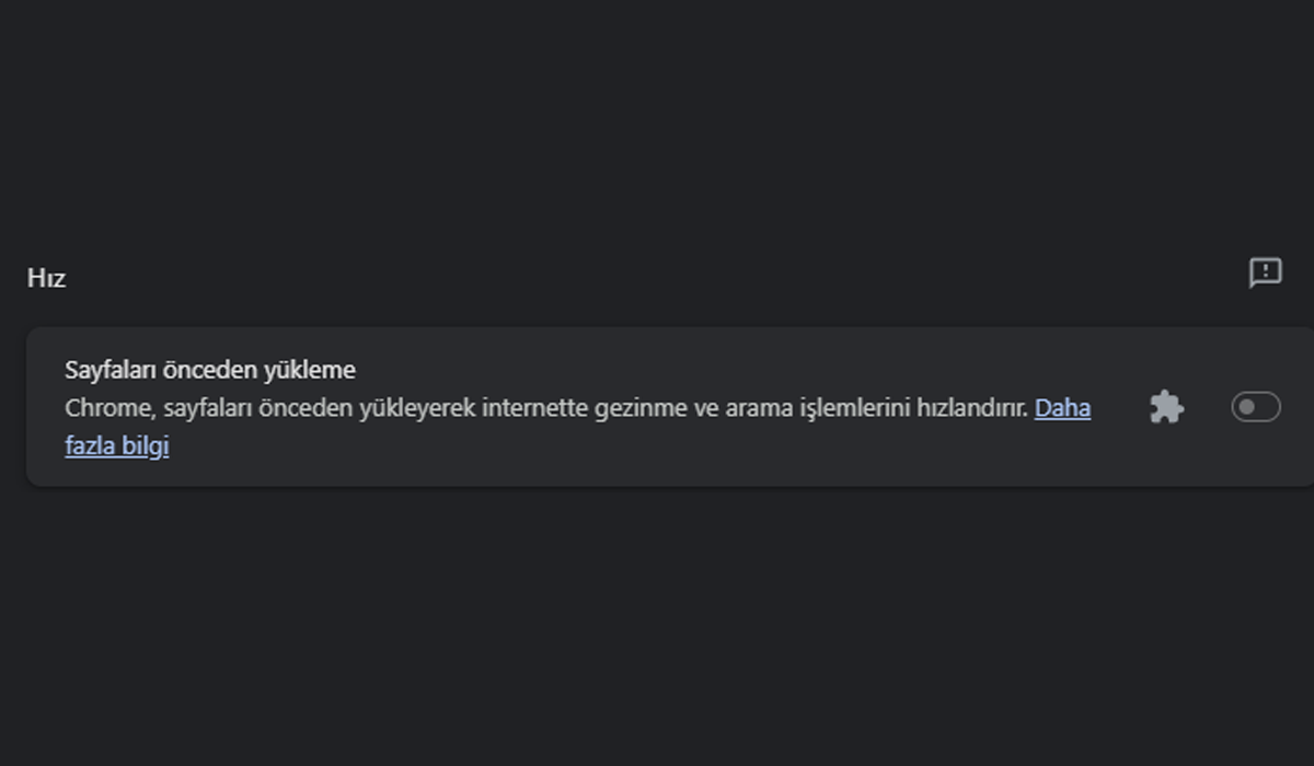 Chrome Sayfaları Önceden Yükleme Devre Dışı veya Silik