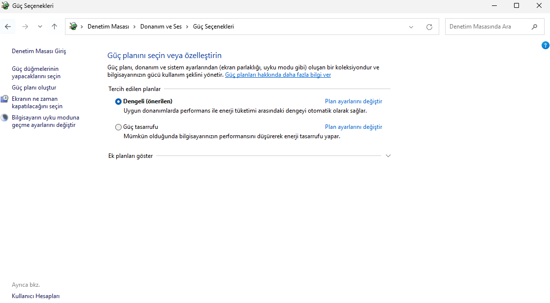 Windows 11'de Performans Ayarları Düzeltme