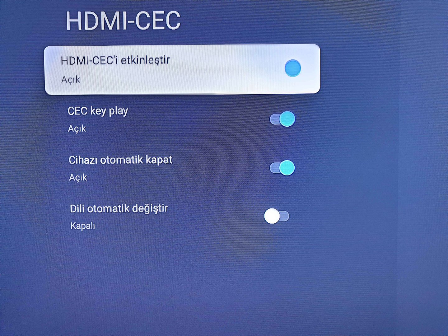 TV de CEC Ayarları Nasıl Yapılır ve bu ayarlara nereden ulaşırım