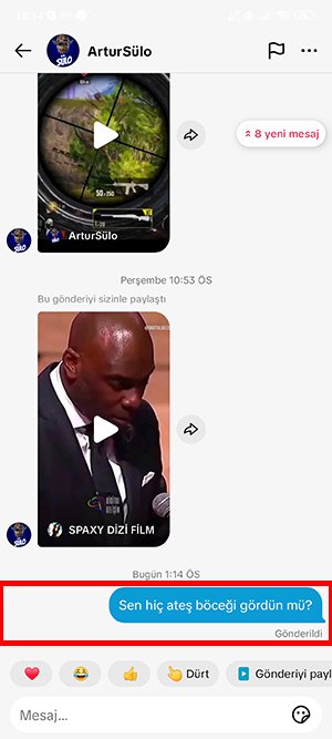 TikTok Gönderilen Mesajı Silme TikTok Gönderilen Mesajı Silme