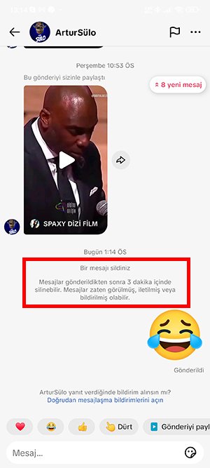 TikTok Gönderilen Mesajı Silme TikTok Gönderilen Mesajı Silme