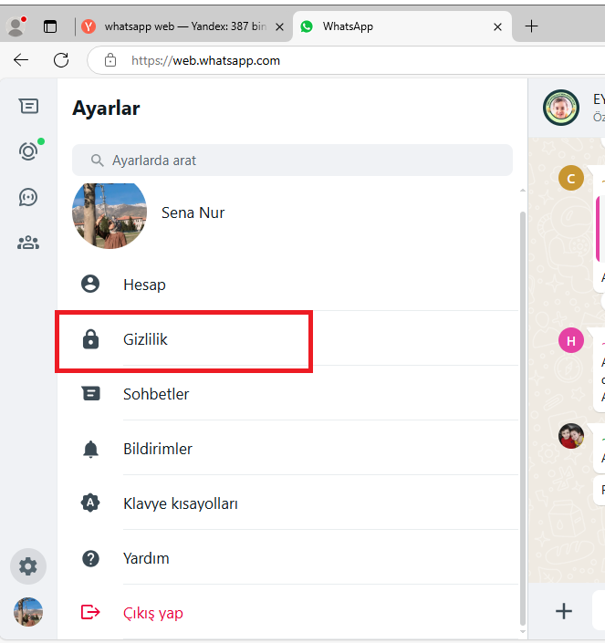 WhatsApp web şifre koyma yöntemi
