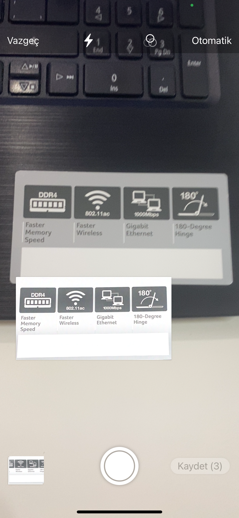 WhatsApp üzerinden belgeyi taratma