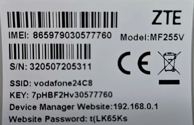 Tüm Operatörlere uyarlama ZTE MF255V ZTE MF255V Kurulum