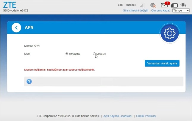 ZTE MF255V Tüm Operatörler İçin Kurulum ZTE MF255V Turktelekom