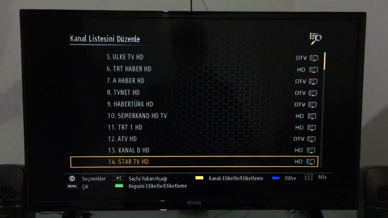 Televizyonunuzda Kanal Listesi Düzenleme