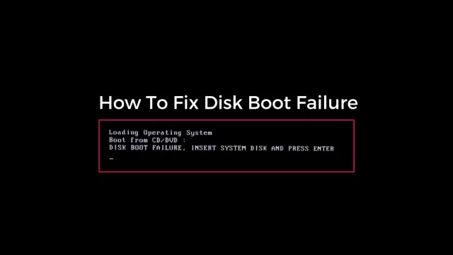 Disk boot failure hatasını gösteren bilgisayar ekranı, sistemin başlatılamaması sorununu anlatan görsel.