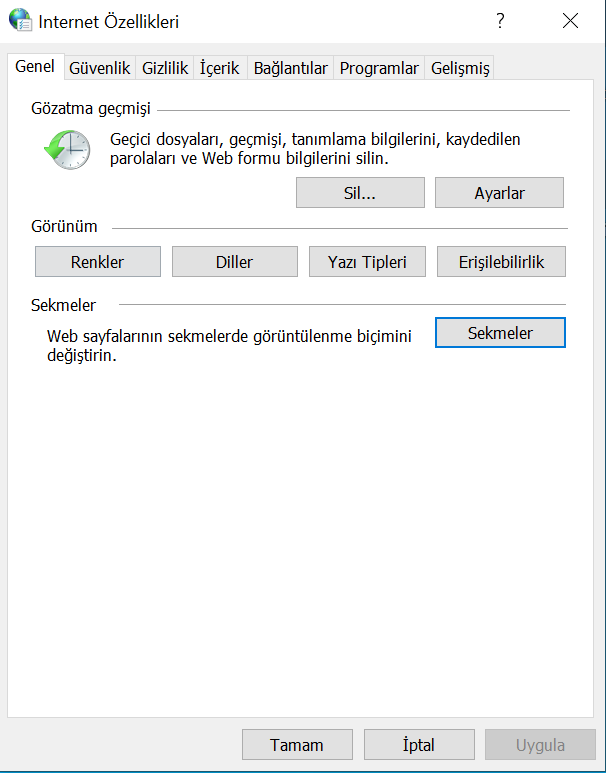 Windows 11 Internet Secenekleri Degistirme