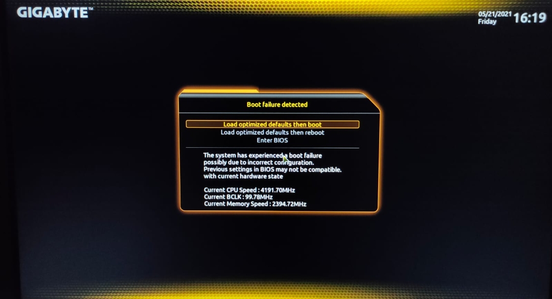 RAM MHz Değerlerini Ayarlarken Boot Failure Detected Hatası RAM MHz Değerlerini Ayarlarken Boot Failure Detected Hatası
