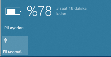 Dizüstü Bilgisayarda Pil Yüzdesi Gösterme