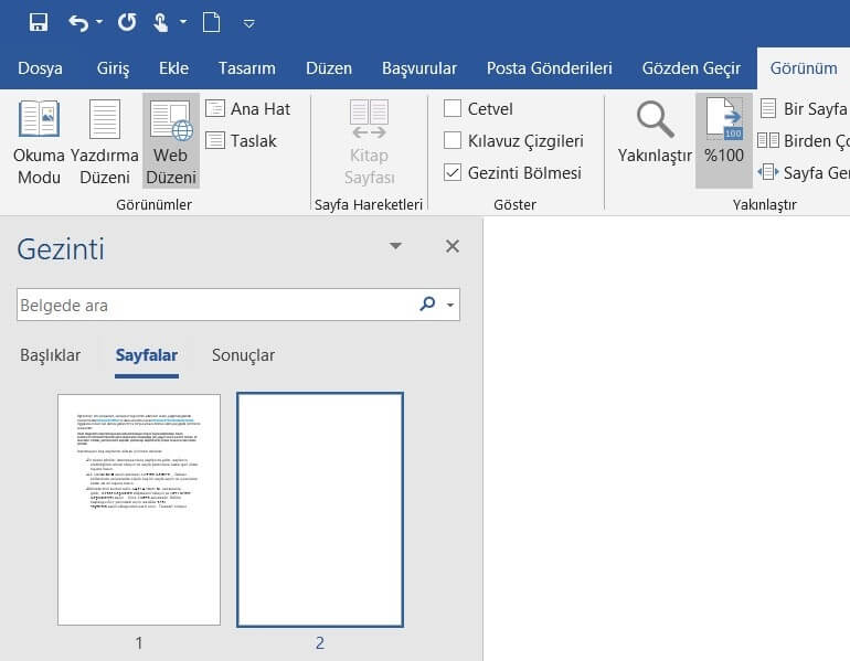 Masaüstü, Web ve Mobil Cihazlarda Word Belgesi Silme
