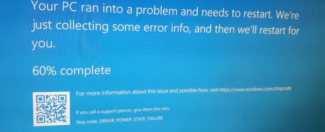 Drive Power State Failure Hatası Windows 10'da "Driver Power State Failure" mavi ekran hatasıyla karşılaşan bir kullanıcının bilgisayar ekranı.