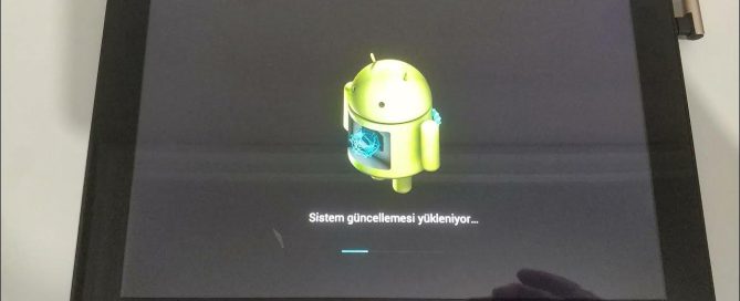 E-tab 4 tabletinize ROM yüklerken adım adım izlenecek işlemleri gösteren bir görsel.