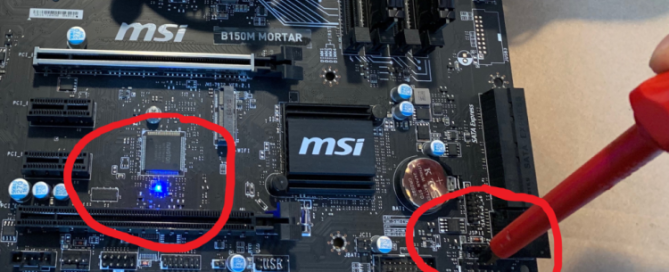 MSI anakart üzerindeki LED ışıklarının titrediğini gösteren bir bilgisayar kasası içi fotoğrafı.