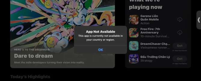 Roblox'ta "Ülkende Yeni Uygulama Bulundu" hatasını gösteren ekran görüntüsü.
